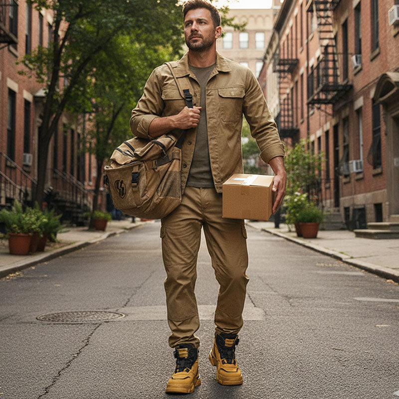 Men's outdoor work shoes with swivel buckle closure 🔄👞 – Waterproof 💦, slip-resistant 🚶‍♂️, comfortable, breathable 🌬️ 