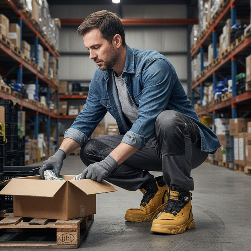 Men's outdoor work shoes with swivel buckle closure 🔄👞 – Waterproof 💦, slip-resistant 🚶‍♂️, comfortable, breathable 🌬️ 