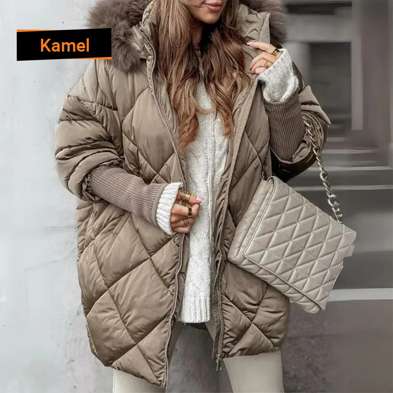 🔥HEIßER SALE 50% RABATT❄️🧥Damen Midi-Parka mit Strickärmeln