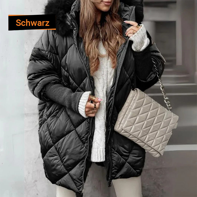 🔥HEIßER SALE 50% RABATT❄️🧥Damen Midi-Parka mit Strickärmeln