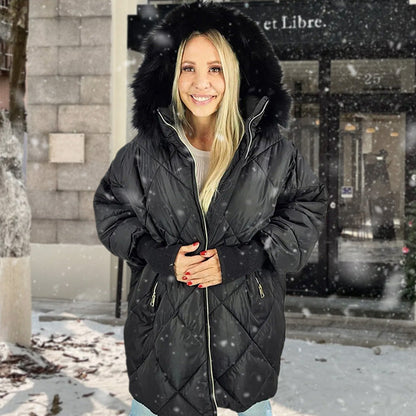 🔥HEIßER SALE 50% RABATT❄️🧥Damen Midi-Parka mit Strickärmeln