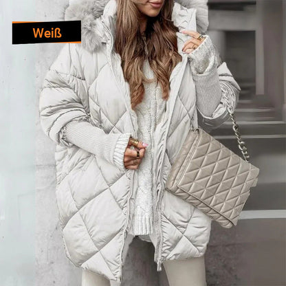 🔥HEIßER SALE 50% RABATT❄️🧥Damen Midi-Parka mit Strickärmeln