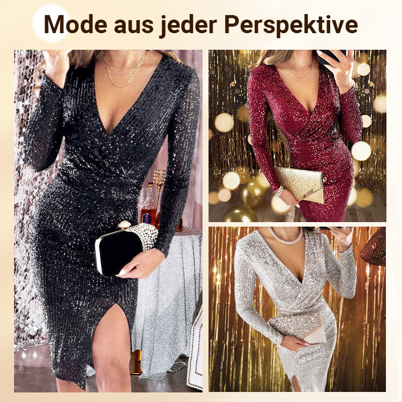 🎅Weihnachtsverkauf 50% Rabatt🎄Sexy Paillettenkleid im Bodycon-Stil✨