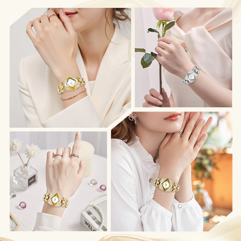 ⏳Zeitlich begrenztes Sonderangebot💎Retro-Quarzuhr für Damen mit funkelnden Strasssteinen✨