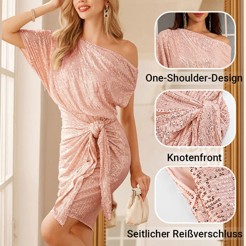 💃👠49% RABATT💖Party- und Clubkleid mit One-Shoulder-Träger und funkelnden Pailletten für Damen✨