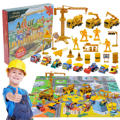 🔥Stoklar bitene kadar %40 indirim!🚗Erkek çocuklar için Noel takvimi: Metal alaşımdan yapılmış inşaat araçları içeren oyuncak setleri