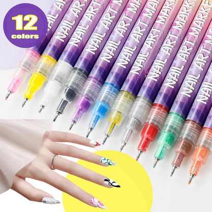 ⏳Limitiertes Sonderangebot⏰Set mit 12 Nail Art Stiften🎨