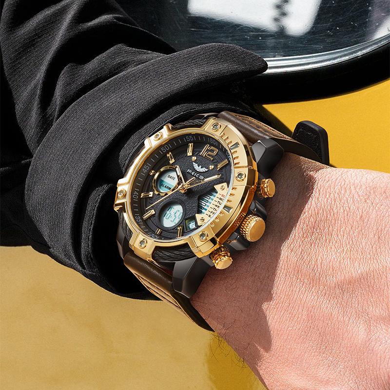 ⌚Multifunktionale Herren-Quarz-Sportuhr mit zwei Displays, wasserdicht bis 3 ATM