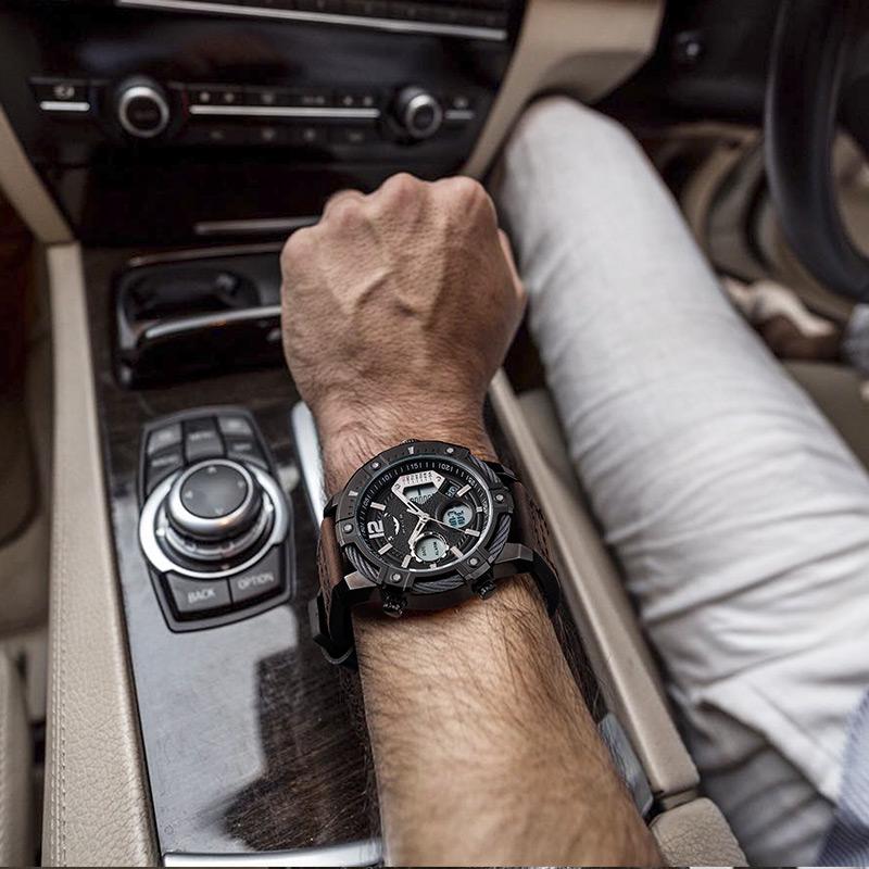 ⌚Multifunktionale Herren-Quarz-Sportuhr mit zwei Displays, wasserdicht bis 3 ATM