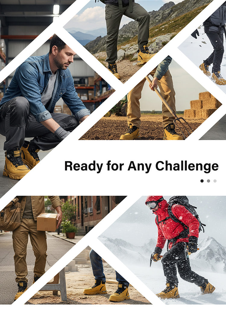 Men's outdoor work shoes with swivel buckle closure 🔄👞 – Waterproof 💦, slip-resistant 🚶‍♂️, comfortable, breathable 🌬️ 