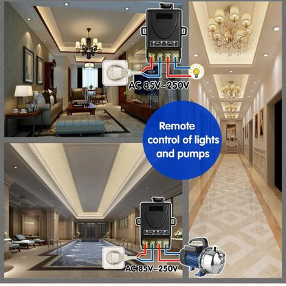 🔌 KAUFEN 2 ERHALTEN 3! ✨ Drahtloser Fernbedienungsschalter & Empfänger-Kit - Einfache Installation mit 100m Reichweite für Licht und Elektrogeräte 🏠💡