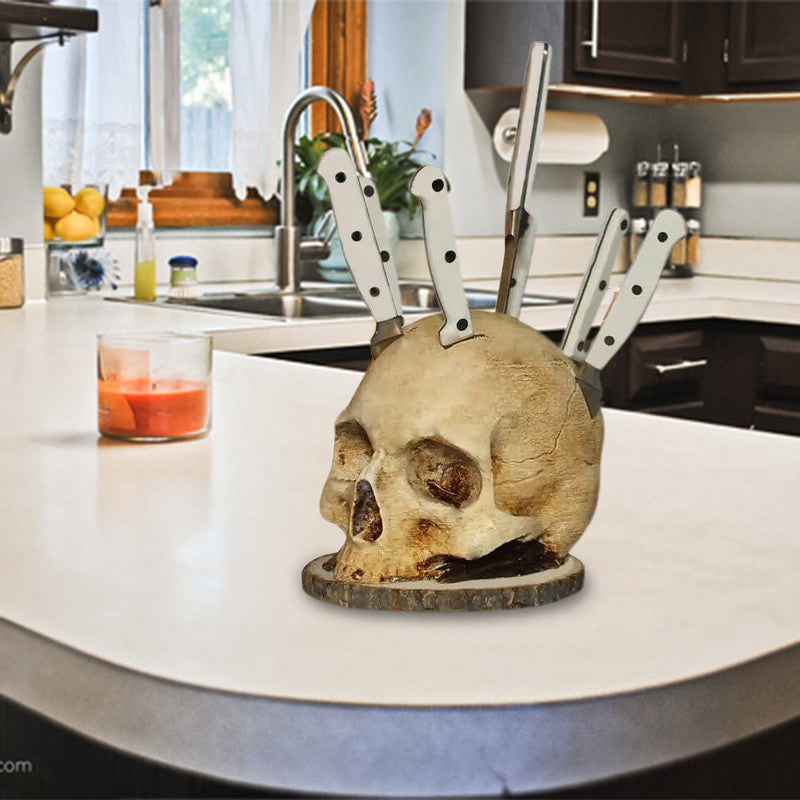 💀Reçineden Yapılmış Yaratıcı Kafatası Şeklinde Bıçak Tutucu🔥🔥