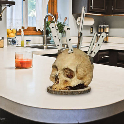 💀Reçineden Yapılmış Yaratıcı Kafatası Şeklinde Bıçak Tutucu🔥🔥