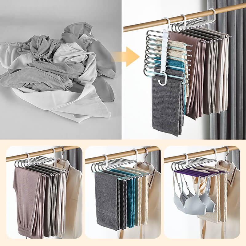 🌟Multi-layer zipper magic trouser rack
