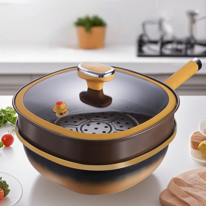 ⏳Limited-time special offer⏰12-inch non-stick titanium alloy saucepan with lid