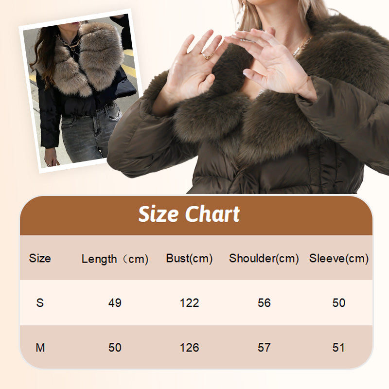 🍁Women's short, fashionable and warm jacket with faux fur collar
