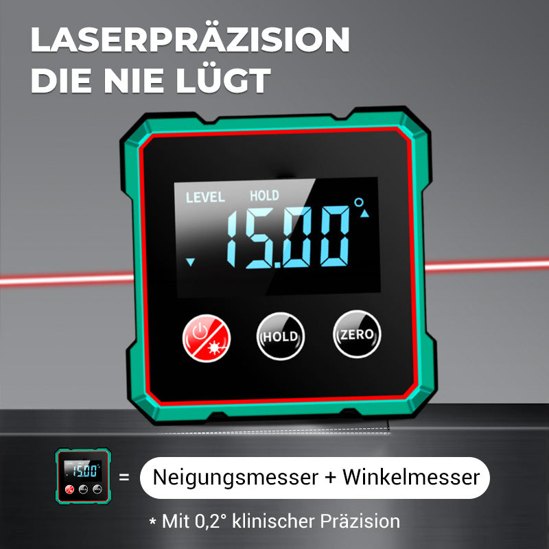 📏 2-in-1 Magnetischer Digital-Laser-Neigungsmesser | Starker Magnet + Präzise Laser – Ideal für Wandmontage/Holzarbeiten🔧