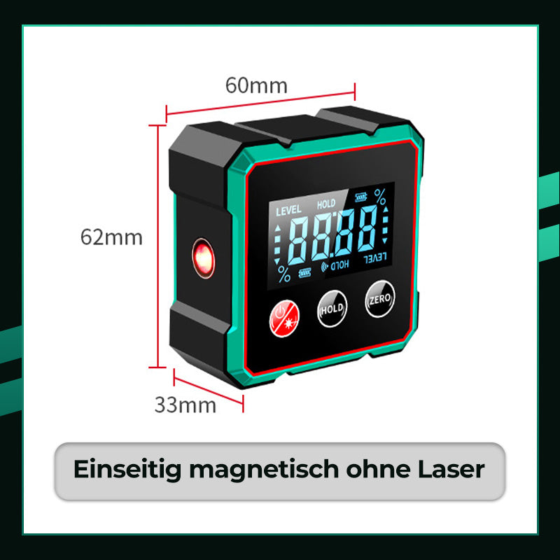 📏 2-in-1 Magnetischer Digital-Laser-Neigungsmesser | Starker Magnet + Präzise Laser – Ideal für Wandmontage/Holzarbeiten🔧