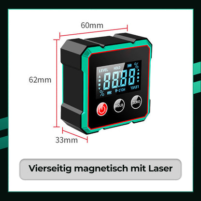 📏 2-in-1 Magnetischer Digital-Laser-Neigungsmesser | Starker Magnet + Präzise Laser – Ideal für Wandmontage/Holzarbeiten🔧
