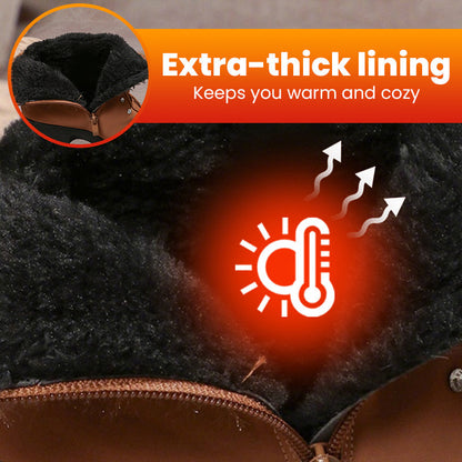 Kalın topuklu, sıcak astarlı kadın bilek botları