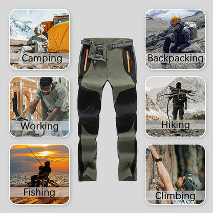 👖Windproof, waterproof, warm hiking trousers with elastic waistband