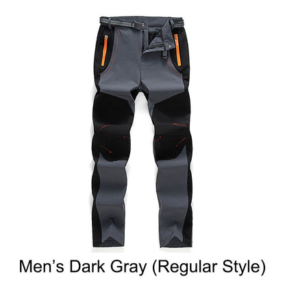 👖Windproof, waterproof, warm hiking trousers with elastic waistband