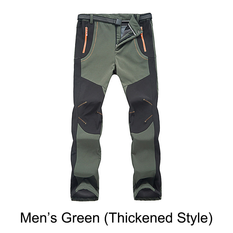 👖Windproof, waterproof, warm hiking trousers with elastic waistband