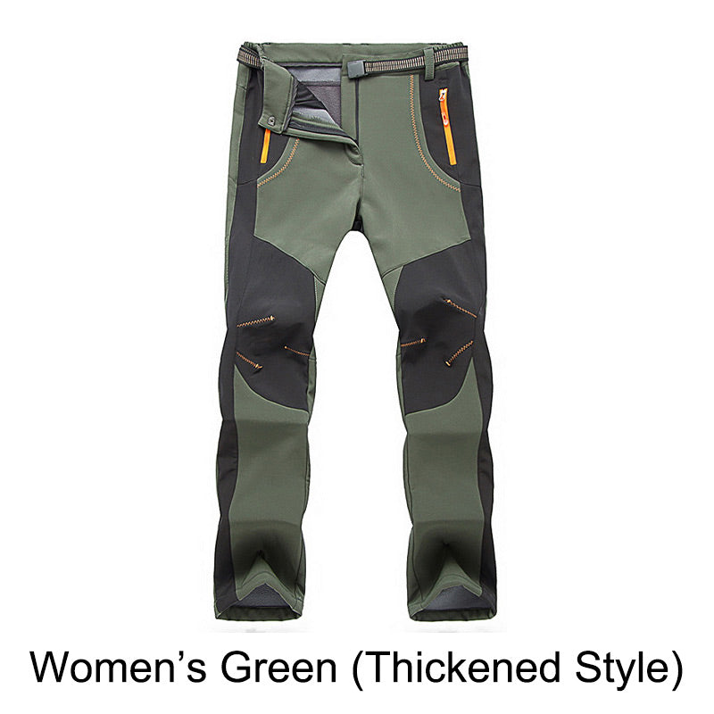 👖Windproof, waterproof, warm hiking trousers with elastic waistband