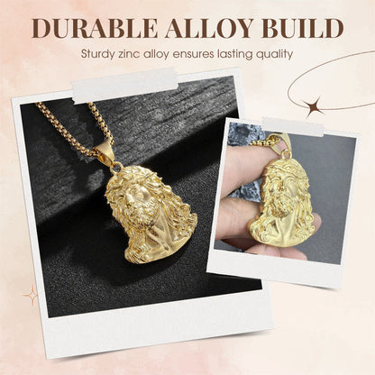 🕊️✝️İsa başı figürlü kolye