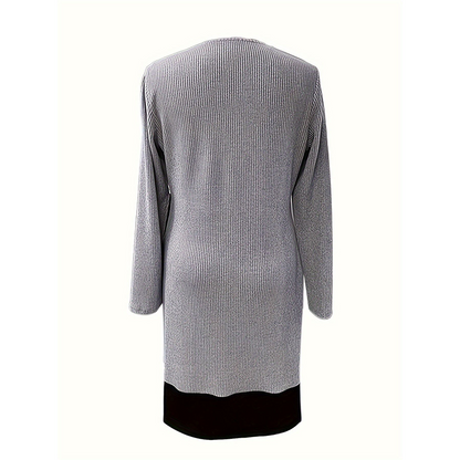 💃🌸Women's A-line dress, knee-length, with a hint of a two-piece look