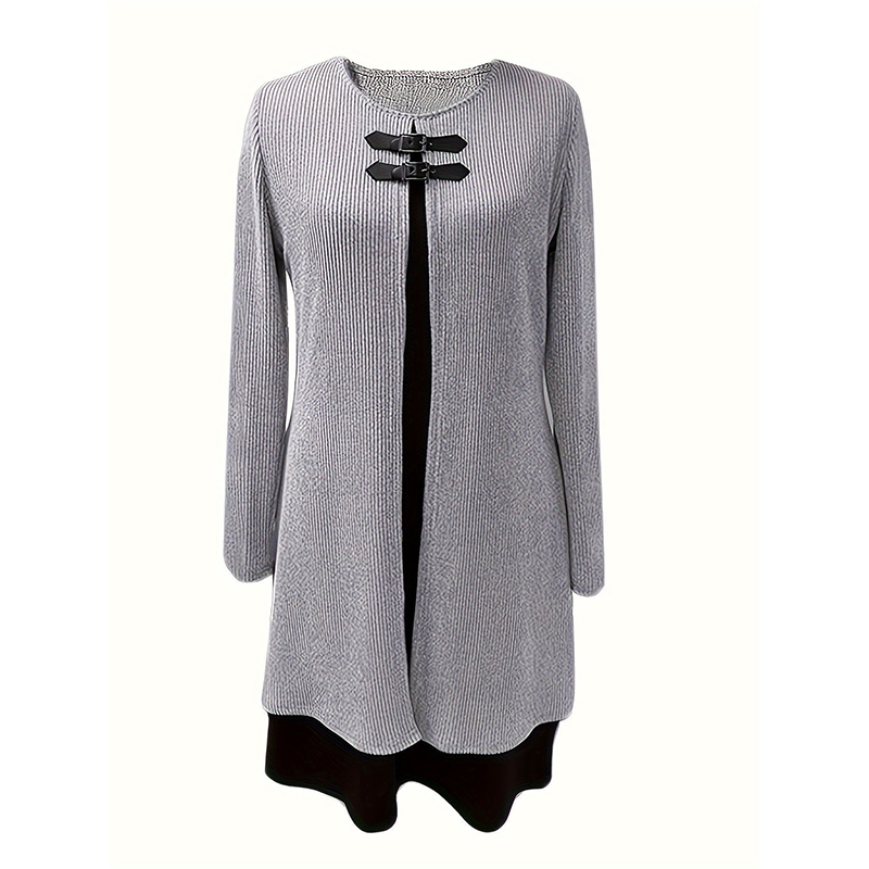 💃🌸Women's A-line dress, knee-length, with a hint of a two-piece look