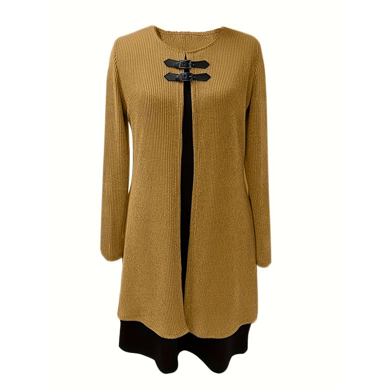 💃🌸Women's A-line dress, knee-length, with a hint of a two-piece look