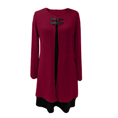 💃🌸Women's A-line dress, knee-length, with a hint of a two-piece look