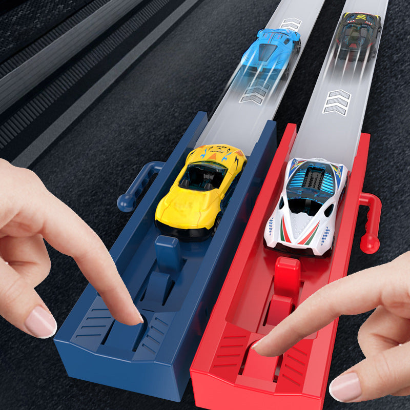 🔥Stoklar bitene kadar %50 indirim!🎉 Çocuklar için başlangıç ​​rampalı çift yarış pisti oyuncak seti