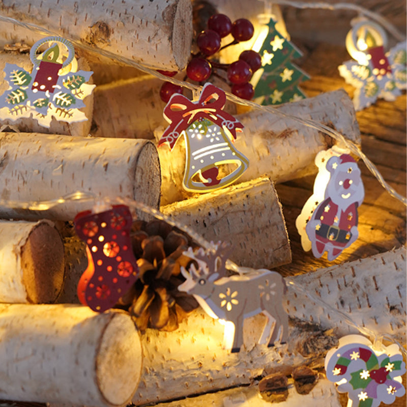 🎅 LED-Lichterkette mit Weihnachtsmann