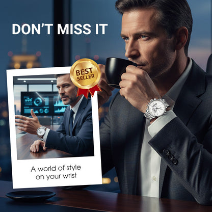 🔥%50 İndirimli Fırsat🌍Denizcilik tarzında, dünya motifli erkek kol saati