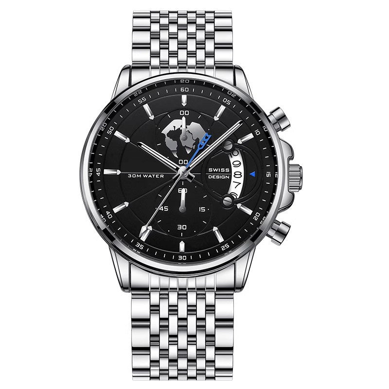 🔥%50 İndirimli Fırsat🌍Denizcilik tarzında, dünya motifli erkek kol saati