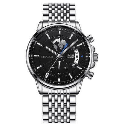 🔥%50 İndirimli Fırsat🌍Denizcilik tarzında, dünya motifli erkek kol saati