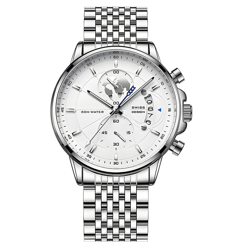 📢📢%60 indirim!!! 🎅Denizcilik tarzında, dünya motifli erkek kol saati