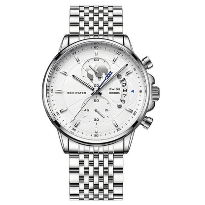 🔥%50 İndirimli Fırsat🌍Denizcilik tarzında, dünya motifli erkek kol saati