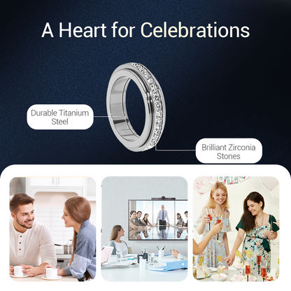 💖Kara Cuma Mega Fırsatı – %50 İndirim!💖 Kübik Zirkon Taşlı Titanyum Çelik Döner Yüzük