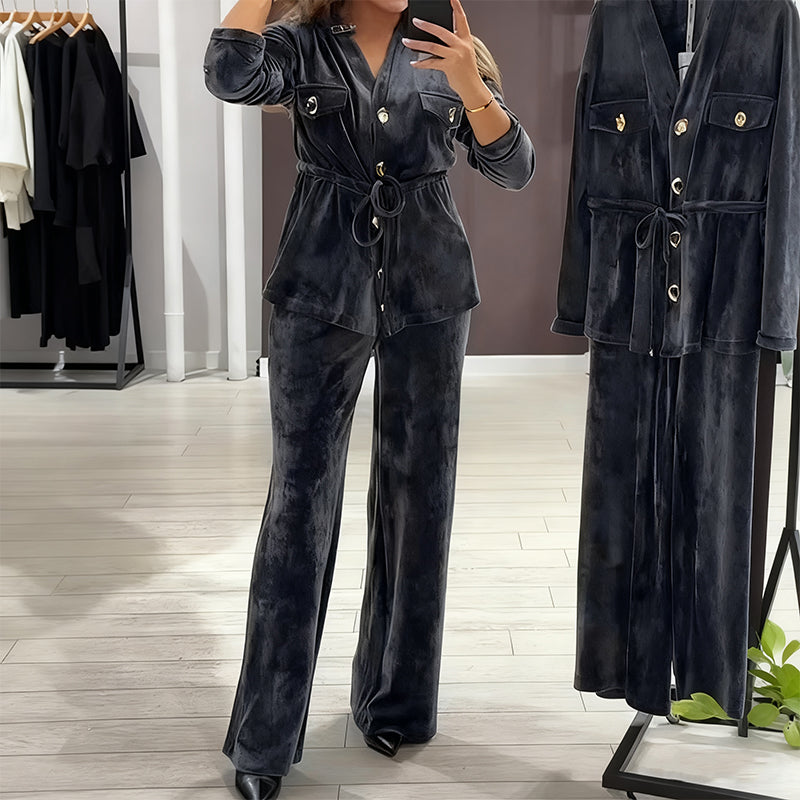 🎁Große Aktion Versandkostenfrei 🎁Warmes Damen-Hemdset mit Knöpfen (und Taschen)