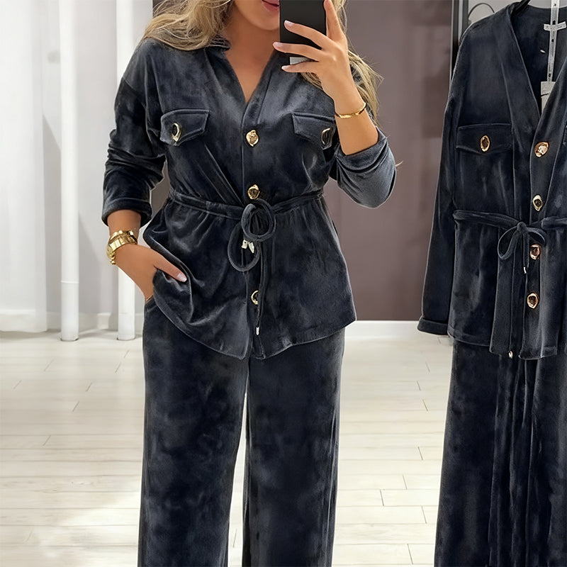 🎁Große Aktion Versandkostenfrei 🎁Warmes Damen-Hemdset mit Knöpfen (und Taschen)