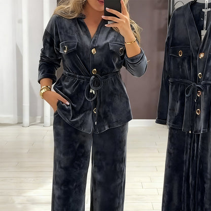 🎁Große Aktion Versandkostenfrei 🎁Warmes Damen-Hemdset mit Knöpfen (und Taschen)