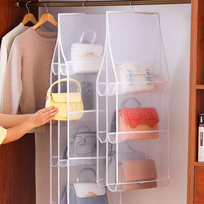 Hängende Handtasche staubgeschützter Organizer mit 6/8 großen Fächern