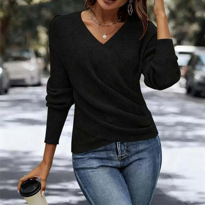 🔥Black Friday Sale: 49% off🔥 Elegant, casual V-neck knit top for women🚀