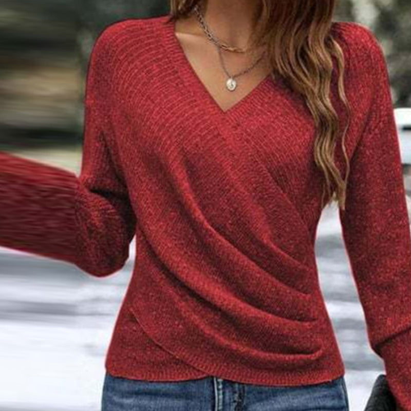 🔥Black Friday Sale: 49% off🔥 Elegant, casual V-neck knit top for women🚀