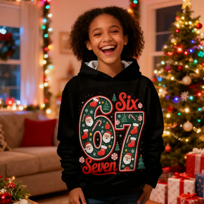👕 50% RABATT JETZT! ⏰ Kinder Weihnachts-Kapuzenpullover - "67" Print & Weich, Perfekt für Festliche Stimmung ✨