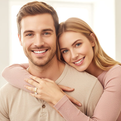 Fashionable memory ring with sparkling cubic zirconia stones