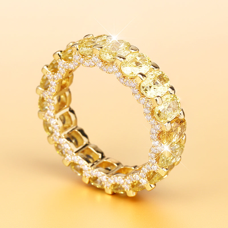 Fashionable memory ring with sparkling cubic zirconia stones